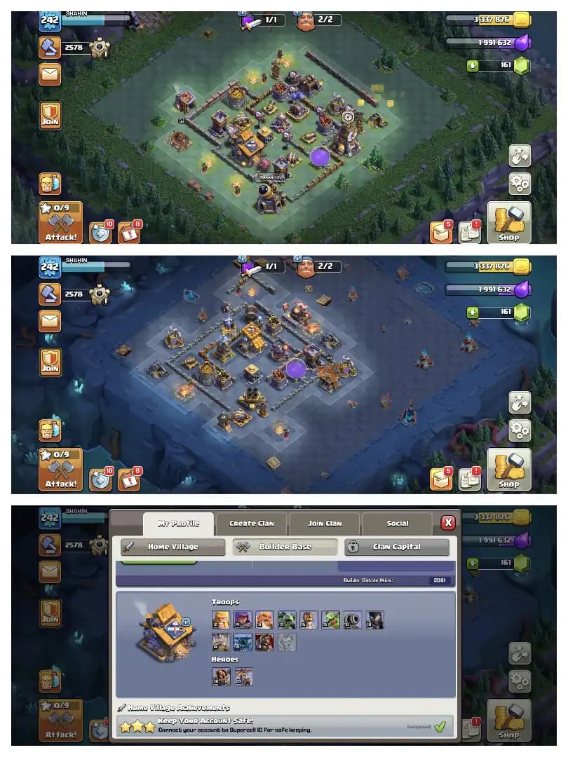 HEROS 100-100-75-75-50 🔥  TH 17 MAX ACCOUNT ✔️ HIGH EPIC EQUIPMENT 🔥 MAX DEF ✔️ HIGH LAB+WALL ⚡ EVERY SIDE HIGH 🔥 BEST OFFER