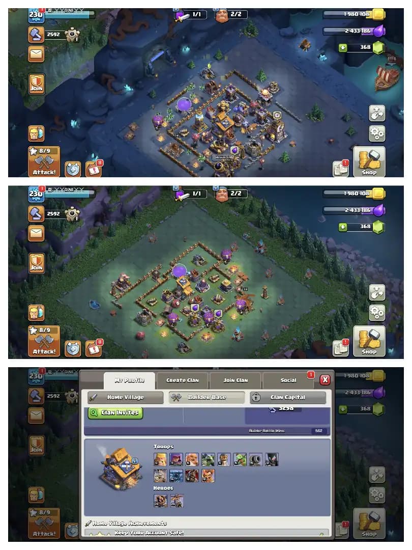 HEROS 100-100-84-75-50 🔥 TH 17 MAX ACCOUNT ✔️ HIGH EPIC EQUIPMENT ⚡ FUTURE SCENERY 🔥 HUGE COLLECTION ✔️ EVERY SIDE SUPER QUALITY ⚡ BEST OFFER