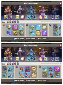 HEROS 100-100-81-75-50 🚀 TH 17 MAX ACCOUNT 😱 4 HEROS MAX ✔️ HIGH EPIC EQUIPMENT ⚡ B.B FULL MAX  ✔️ EVERY SIDE WOW 🔥 SUPER OFFER