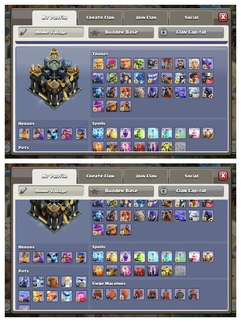 5 HEROS MAX 🚀 5 EPIC MAX 🔥 TH 17 MAX ACCOUNT ✔️ WALL+DEF MAX 🚀 HUGE COLLECTION  ✔️ HERO SKIN 🔥 SUPER ACCOUNT 🚀 BEST OFFER