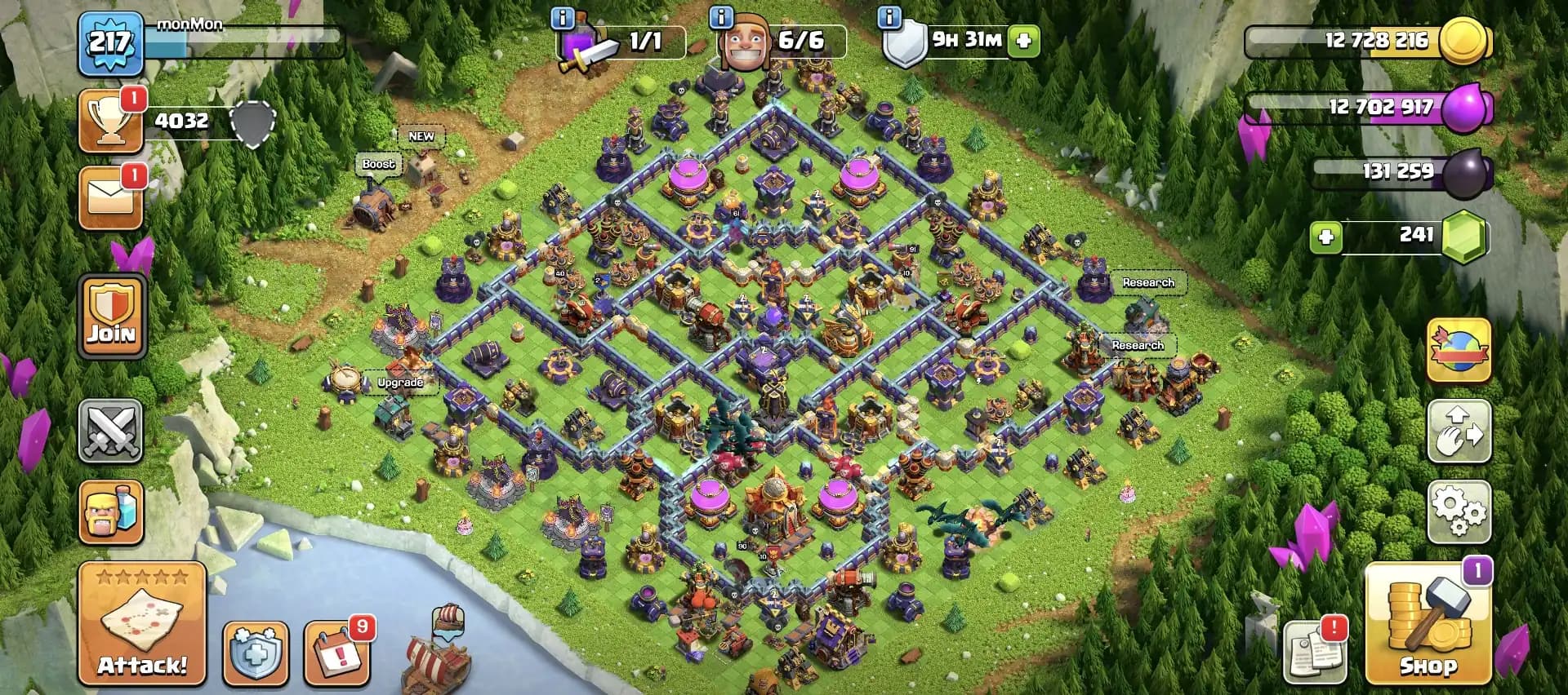 HEROS 90-91-61-62-40 🔥 TH 17 SUPER ACCOUNT ⚡ GOOD EPIC EQUIPMENT ✔️ PURPLE WALL ⚡ HIGH DEF+TROOPS 🔥 GOOD COLLECTION ✔️ EVERY SIDE PERFECT 🚀 BEST DEAL