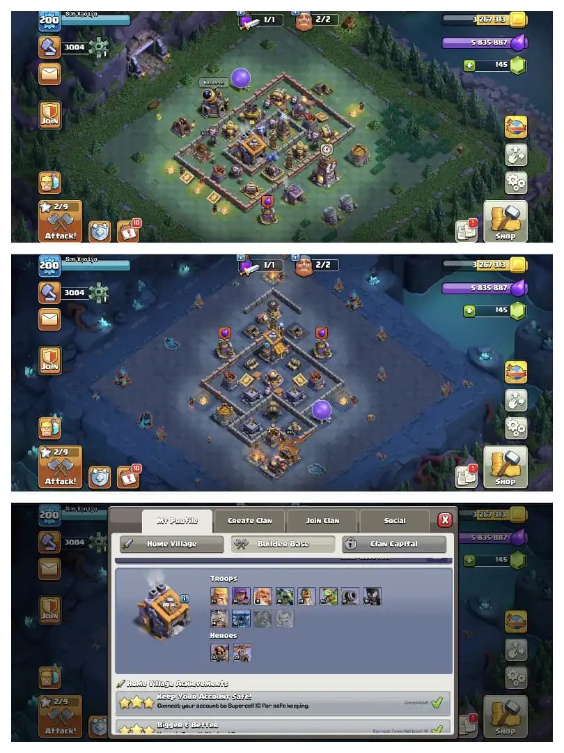 Heros 90-90-65-65-40 ⚡ Th 16 Almost Max Account ✔️ Purple Wall 🔥 Good Epic Equipment 🚀 High Def+Lab 😱 Every Side Fantastic ✔️ Great Offer