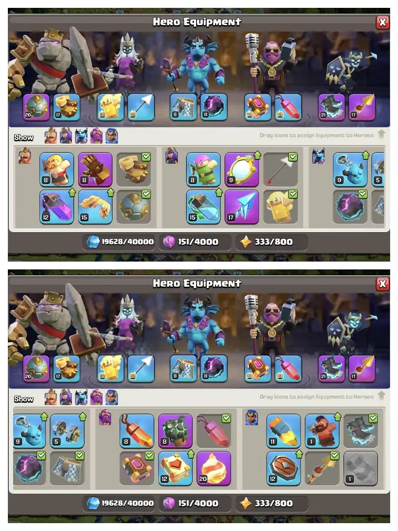 Purple Wall ⚡ Th 15 High Account ✔️ Good Epic Equipment 😱 6 Builder ⚡ Heros 75-78-50-53-30 🔥 Every Side Super Quality ✔️ Best Offer