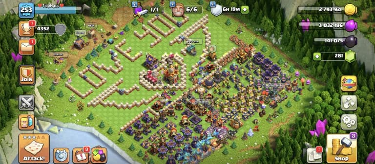 Wall Max ✔️ Th 16 Almost Max Account 🛎️ Heros 91-92-64-65-41 🔥 High Def+Troops 🚀 Xp-253 🔥 Almost Max Account ✔️ Every Side Wow 🚀 Best Offer