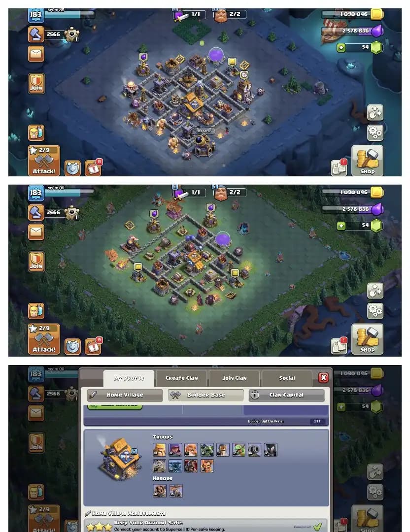 Fantastic Offer ✔️ Th 17 Super Account 🚀 Purple+Golden Wall 🛎️ Hero 71-83-42-65-31 🔥 Equipment Available ✔️ High Def+Lab 🔥 Every Side Perfect 🚀 Best Deal