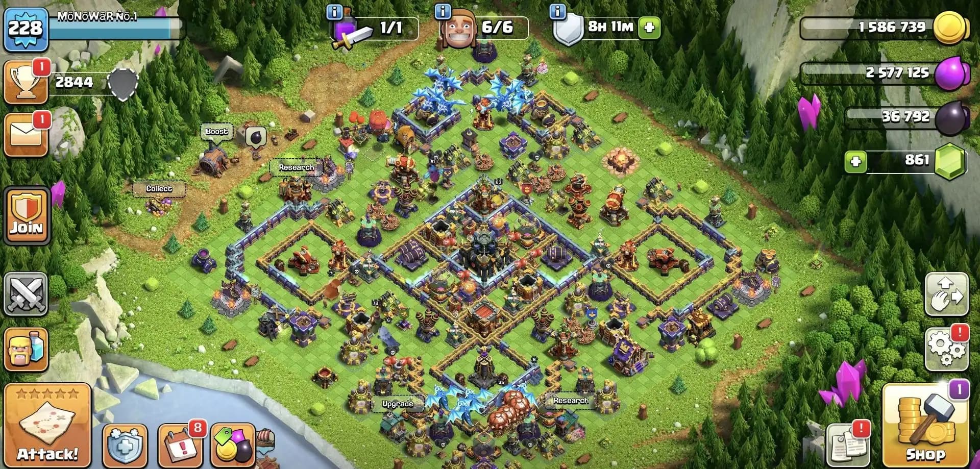 Best Offer 🚀 Th 17 High Quality Account 🛎️ Purple+Golden Wall ✔️ Xp-228 🚀 Heros 63-78-51-59-35 🔥 Equipment Available 🚀 Good Collection 🔥 Nice Offer