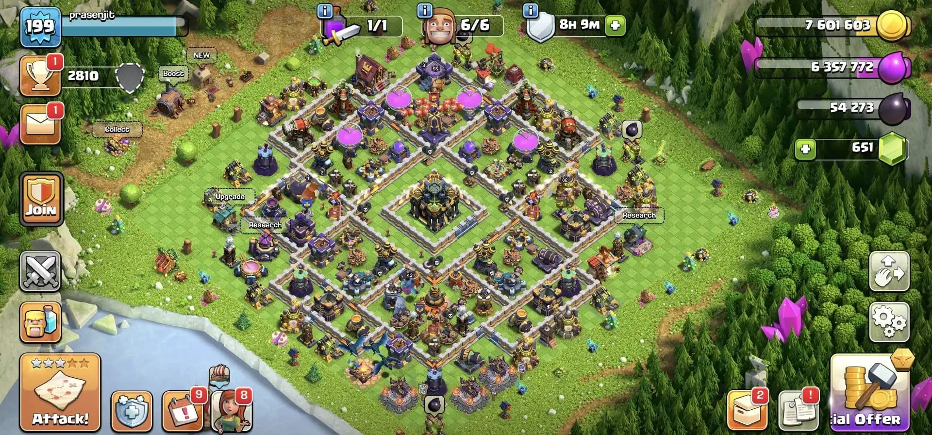 Special Offer 🚀 Th 17 Decent Account ✔️ 6 builder 🫶 Equipment Available 🛎️ Heros 55-62-43-39-21 ✔️ Good Collection 🚀 Every Side Nice 🔥 Best offer