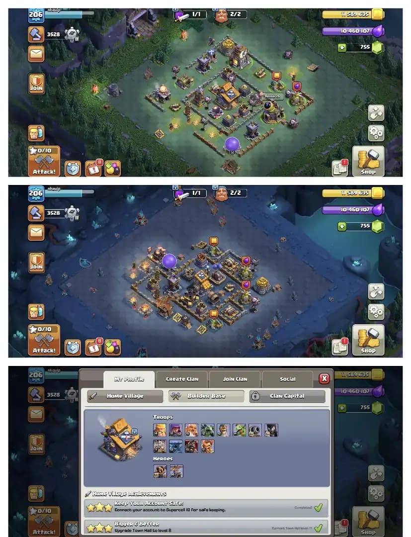 Exclusive Offer 🚀 Th 17 Almost Max Account ✔️ MAX WALL 🛎️ Heros 72-100-63-60-35 🔥 Super Epic equipment ✔️ Heros skin🎗️Nc free ✔️ Max Def+Lab 🛎️ Nice Offer