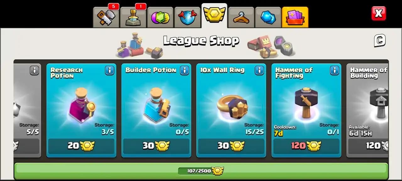 Clash Of clans , Th 18 , 10030 Gems , 6 Epic Equipments , NC free ,107 CWL Medals , Magic items , Many Decorations , BH 10 Full Max