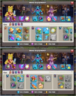 BEST EPIC ➤TH16 SUPER DONATION ➤2600 GEMS ➤HEROES: 44-50-42-30-6 ➤NC YES ➤6X PETS ➤EPIC: SB+GG+FA+MM+FB ➤XP-139 ➤BEST DEAL ➤ IOS & Android Both