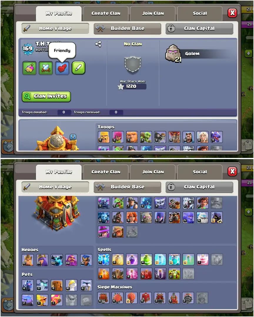 1200+ CWL MEDALS ❖TH16 MAX ❖NC YES ❖HEROES: 82-86-58-60-36 ❖2.2K GEMS ❖6B ❖1220 WS ❖EPIC: SB-17|GG-23|MM-14|FA-23|FB|LP|RS-20|EB | FULL ACCESS