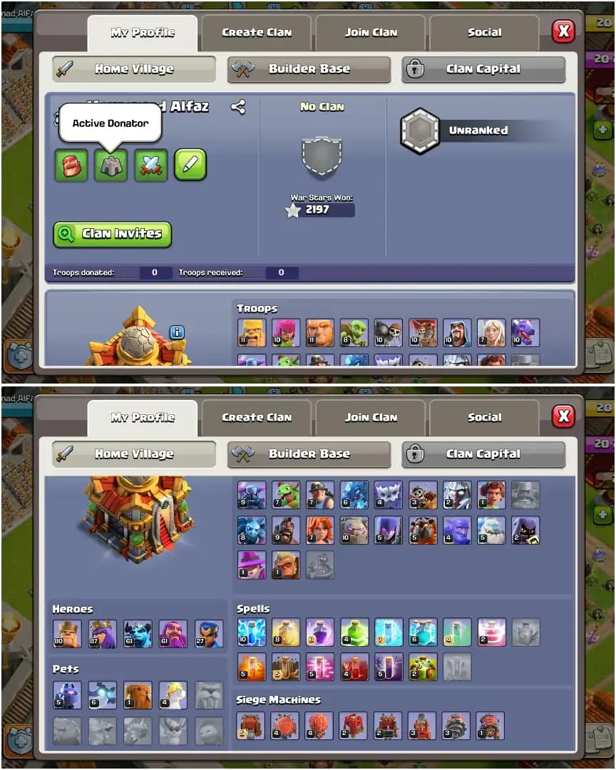 RARE ➤2X PREMIUM SCENERY ➤TH16 NEAR MAX ➤HEROES: 80-88-61-61-27 ➤GOLDEN WALL | 2197 WS ➤EPIC: SB-20|FA-24|LP|RS|EB ➤XP-218 ➤ Full Access