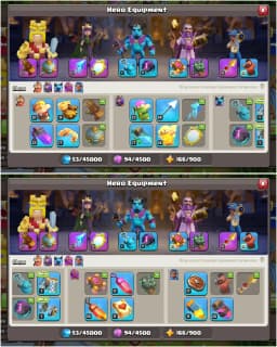 [HIGH EQUIPMENT] TH16 MAX TYPE ➤NC YES ➤2569 WS ➤HEROES: 81-85-62-57-31 ➤XP-221 ➤2500 GEMS ➤6 BUILDER ➤GOLDEN WALL ➤FULL ACCESS