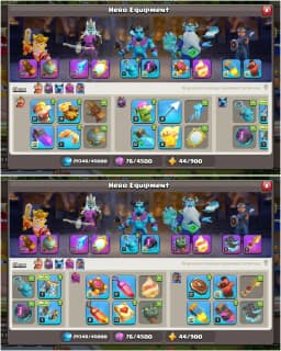 TH16 NEAR MAX ➤MAX TYPE WALL ➤NC YES ➤HEROES: 76|78|60|64|40 ➤LEVEL 191 ➤FB-23|FA-20|MM-20|SB-17|GG|EB|LP ➤FULL ACCESS