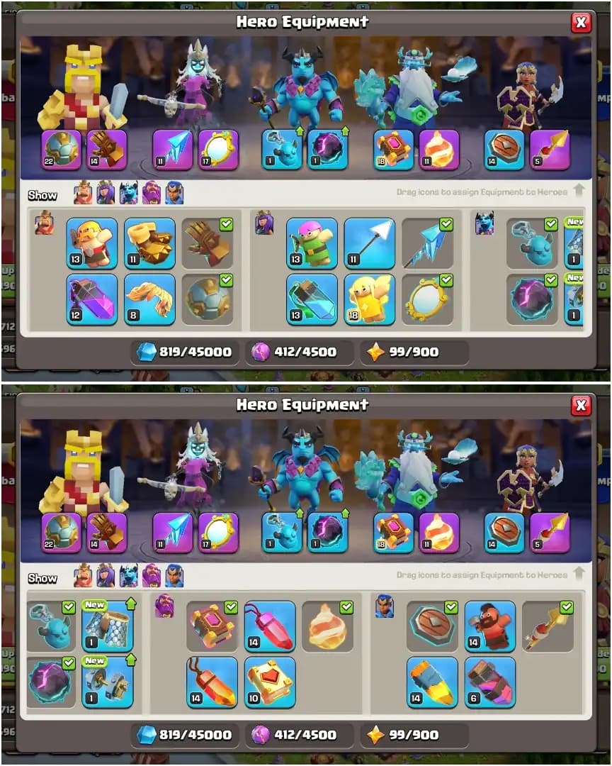 TH17 NEAR MAX | PURPLE WALL | ALL  EPIC | XP-227 | HEROES: 82-87-62-64-37 | NC YES | 1962+WS | 8X SKIN | BEST DEAL | FULL ACCESS