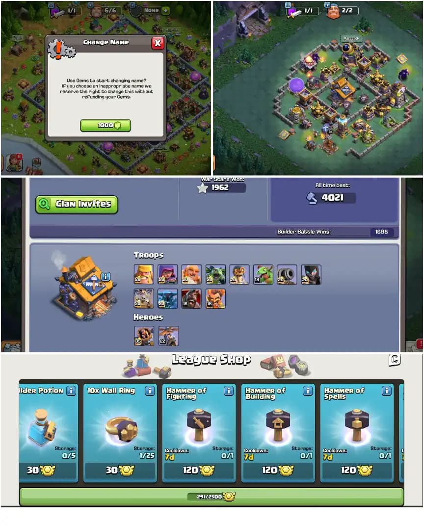 TH17 NEAR MAX | PURPLE WALL | ALL  EPIC | XP-227 | HEROES: 82-87-62-64-37 | NC YES | 1962+WS | 8X SKIN | BEST DEAL | FULL ACCESS
