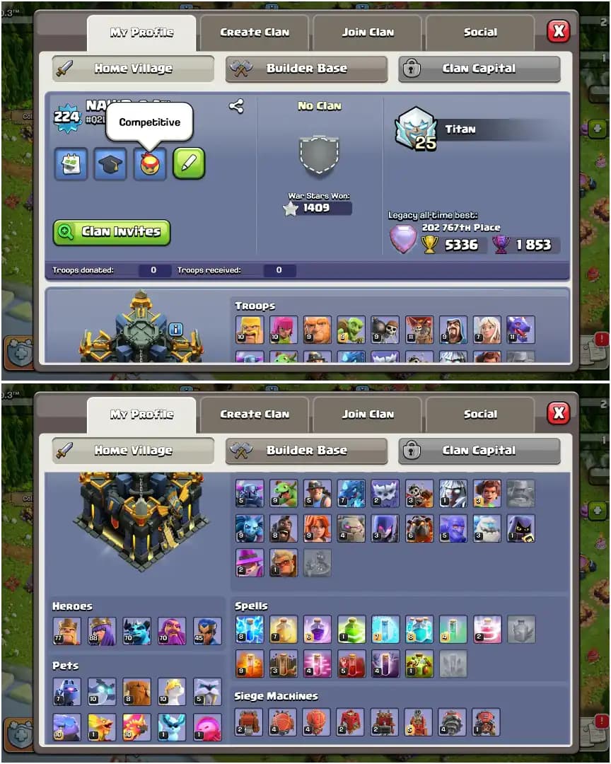 TH17 NEAR MAX ➤PURPEL WALL ➤EPIC HIGH ➤ HEROES: 78-88-70-70-45 ➤XP-225 ➤1400 WS ➤HIGH DFC ➤NC YES ➤GOOD TROOPS ➤FULL ACCESS | BEST DEAL