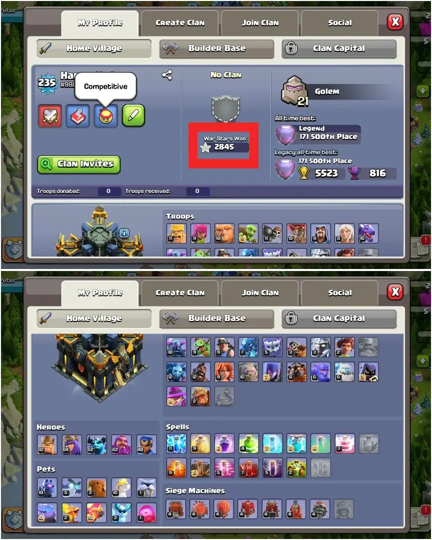 2850 HIGH WS ➤TH17 NEAR MAX ➤OLD TREE ➤HEROES: 82-84-63-62-40 ➤GG-26|FA-26|SB-20|FB-20|MM-17|LP|RS|EB ➤NC YES ➤XP-235 ➤EMAIL CHANGE AVAILABLE