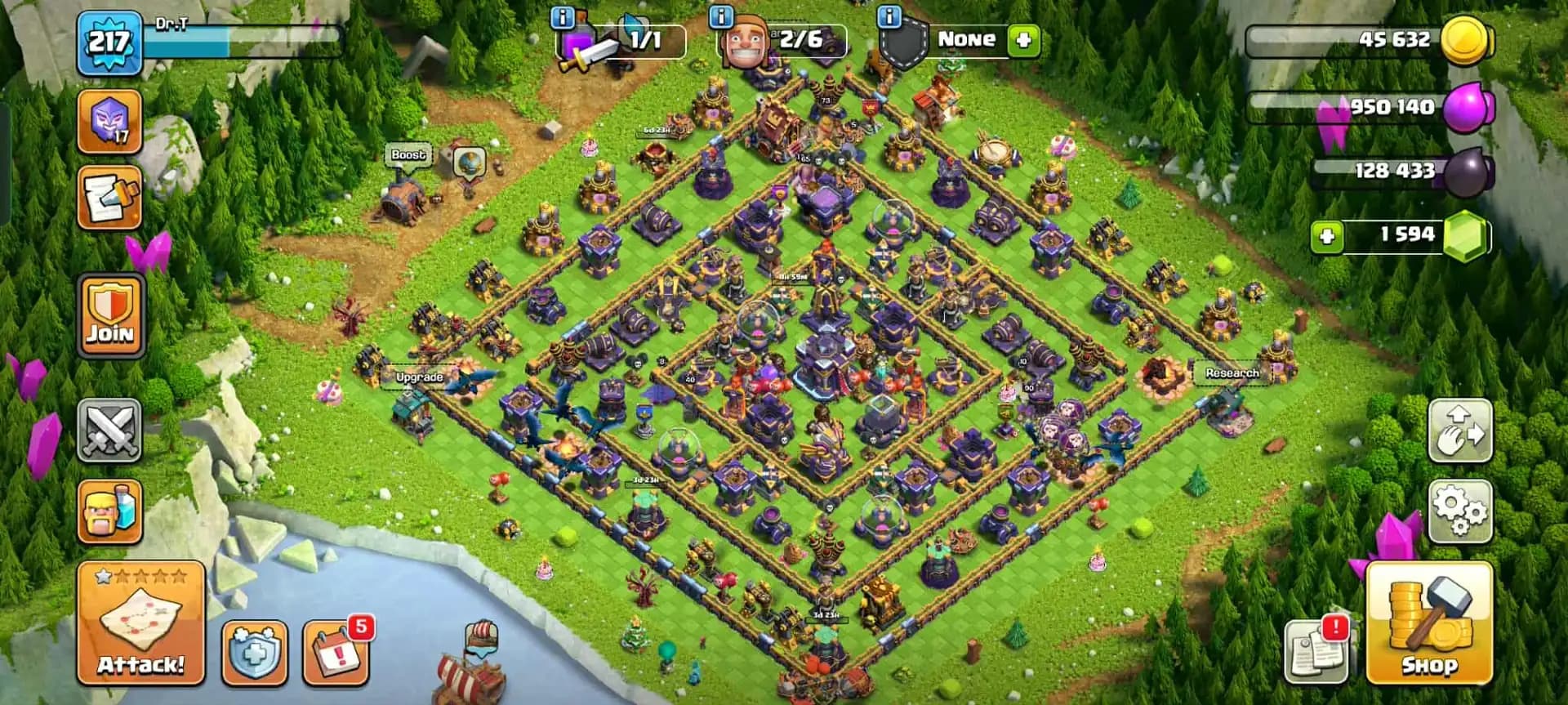 AWESOME TH 15 ACC✦DFC MAX TIPE✦HERO|73|90|61|65|40✦NC YES✦EPIC WOW✦3 HERO SKIN✦6B✦217 LEVEL✦PET SIEGE WOW