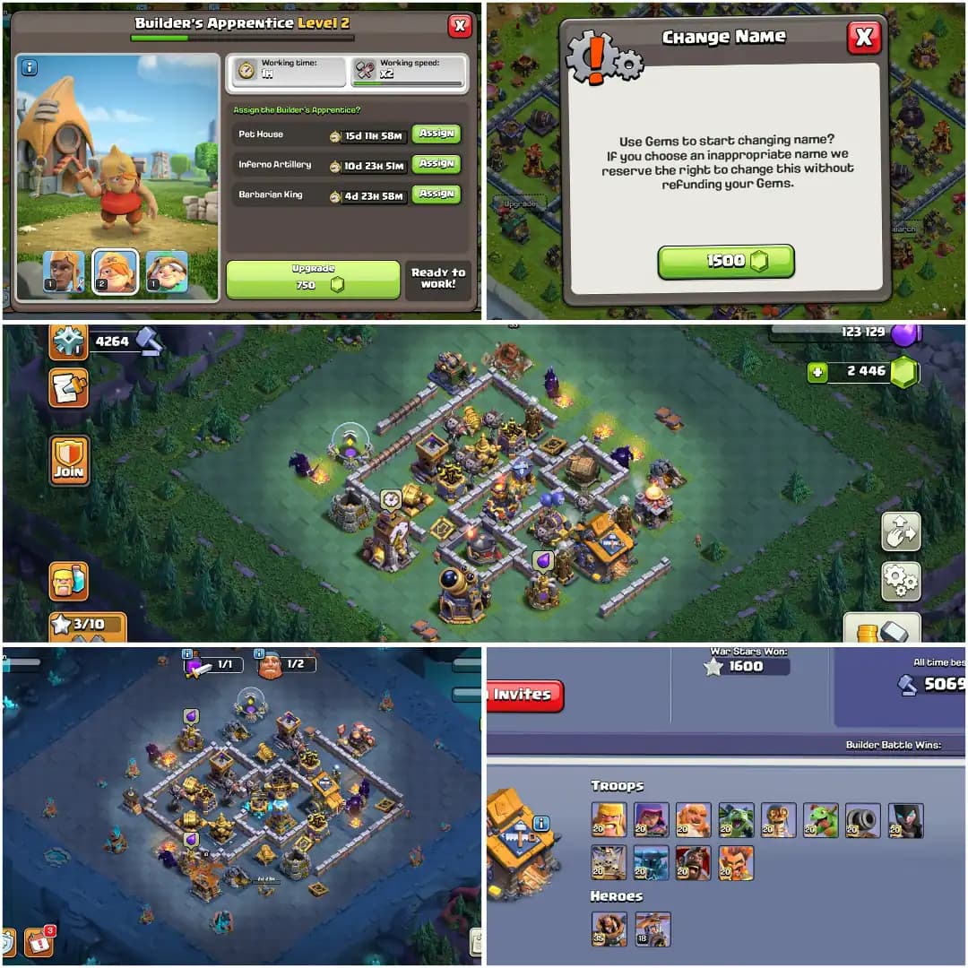 TH 17 SUPERB ACC✦BUILDER BASE ALMOST MAX✦HERO|76|80|70|70|35✦MAX DFC✦ 10X PET✦WOW PROFILE✦ SIEGE WOW