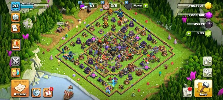 TH 17 HIGH QUALITY ACC✦ YELLOW WALL✦HERO|71|71|51|55|30✦HIGH EPIC✦NC YES ✦9X HERO SKIN✦831 CWL✦ 213 LEVEL✦6B✦HIGH PET SIEGE DFC