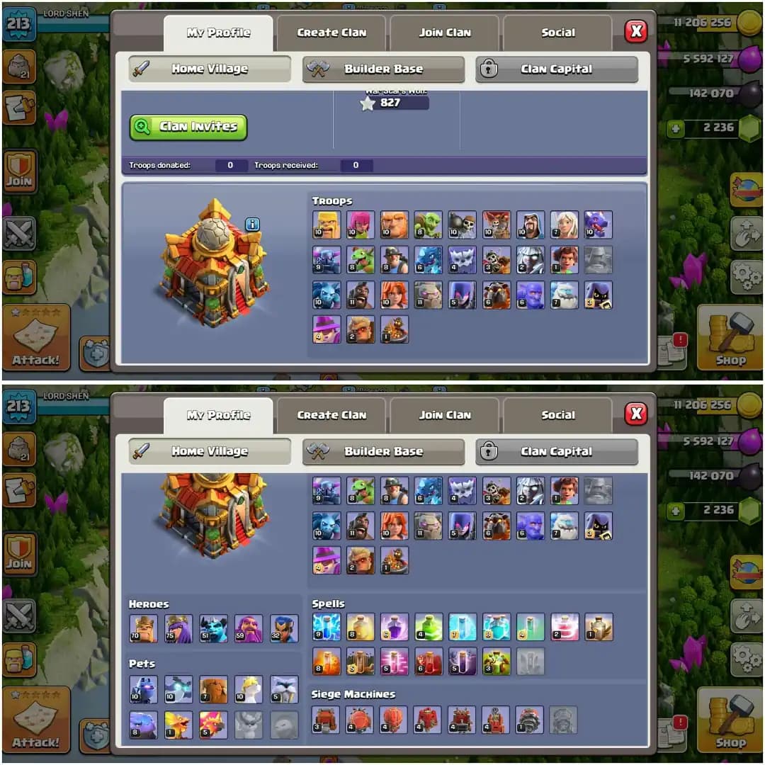 MOST QUALITYFULL TH 16 ✦HIGH DFC✦HERO|70|75|51|60|32✦NC YES✦HIGH EPIC✦ 213 LEVEL✦PURPLE WALL✦ WOW PROFILE