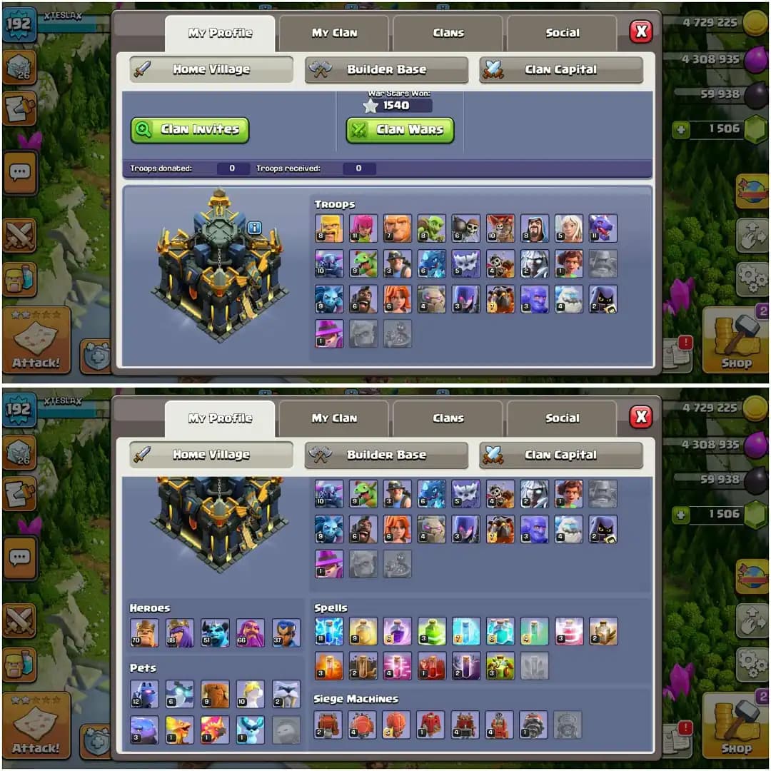 TH 17 PERFECT QUALITYFULL ACC✦VERY HIGH EPIC LEVEL ✦HERO|70|88|51|66|37✦NC YES✦HIGH DFC✦WOW PROFILE✦9 PET✦6B