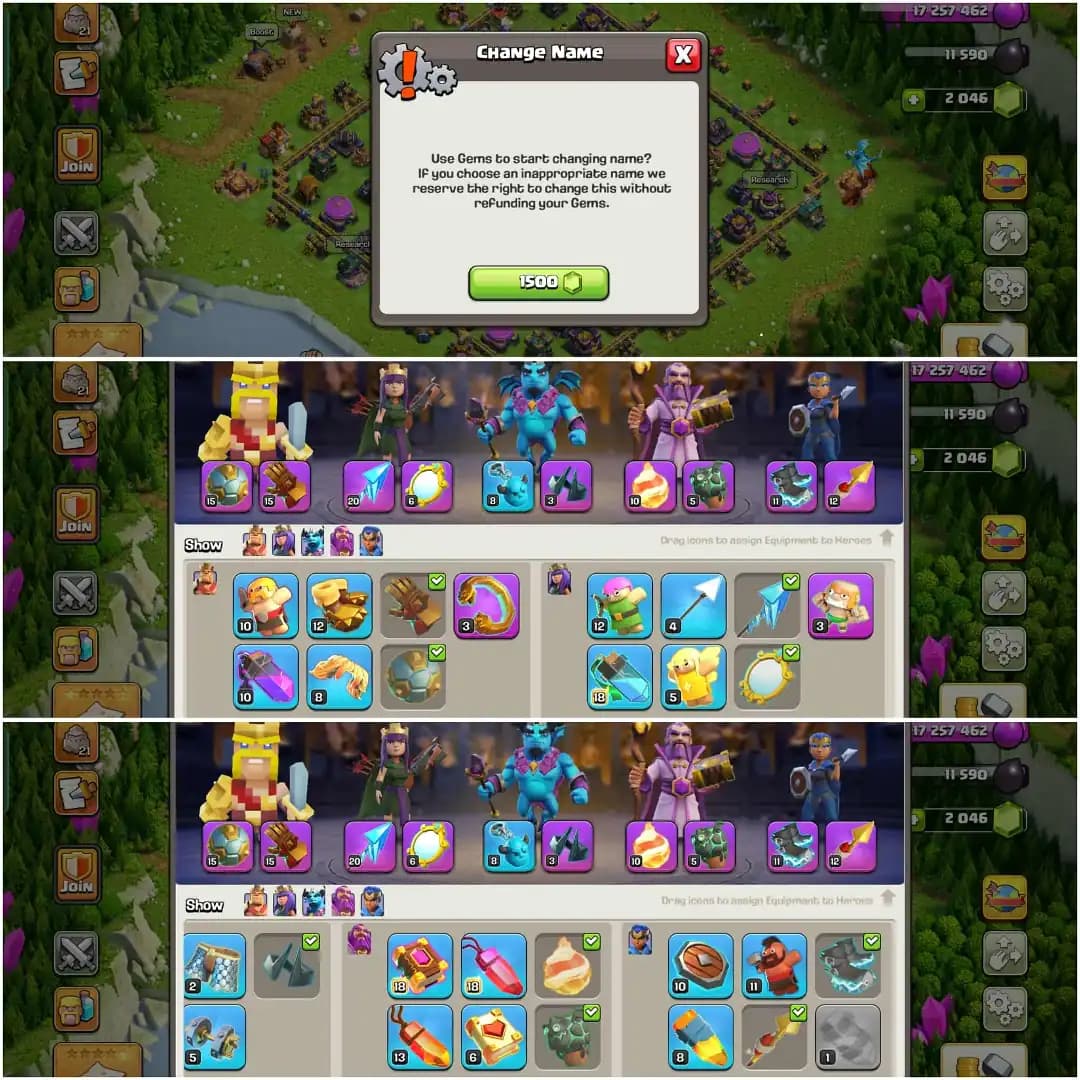 TH 16 MOST QUALITYFULL ACC✦EVERY EPIC AVL AND VERY HIGH LEVEL✦HERO|78|80|54|55|31✦NC YES✦8 PET AND 6 SIEGE WOW✦YELLOW WALL✦6b