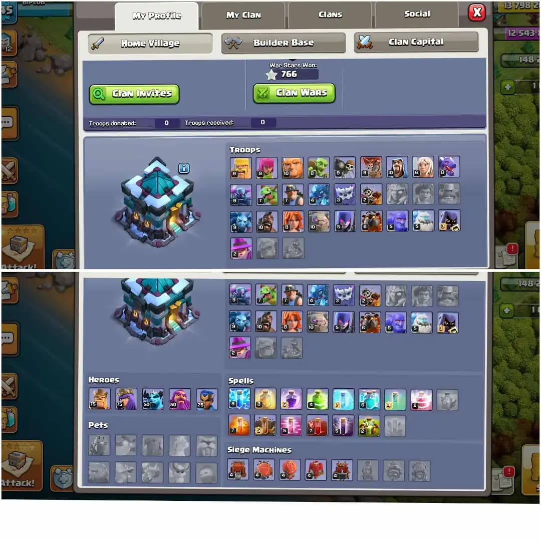 MOST RARE TH 13 FULL MAX ✦EVERY EPIC HIGH LEVEL✦ FREE NC✦6B✦BUILDER APPRENTICE GD LEVEL✦HERO|75|75|50|50|25 ✦ BEAUTIFUL BASE