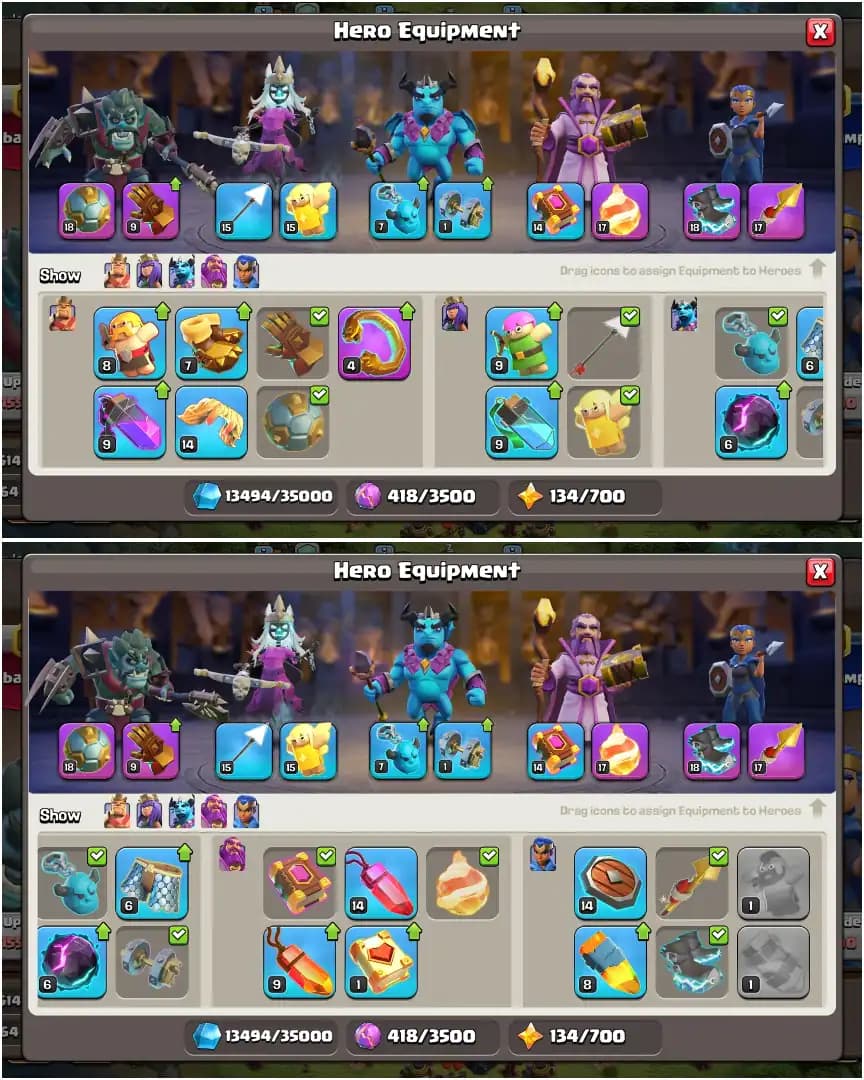 200% MAX |NOTHING LEFT| TH13 FULL MAX ➤ALL EPIC HIGH ➤HEROES: 75-75-50-50-25 ➤NC YES ➤862 WS ➤6B ➤XP-165 | EMAIL CHANGE AVAILABLE