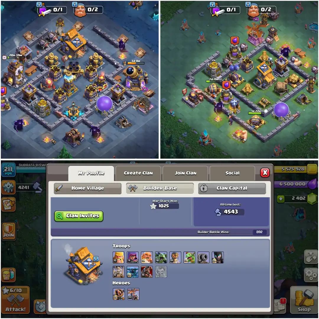 TH16 100% MAXED>TH17 NEW | ALL EPIC HIGH | HIGH WALL | HEROES: 96-96-70-45 | B.B MAX | XP-211 | ALL SKIN | OP TROOPS | MAX DFC | FULL ACCESS