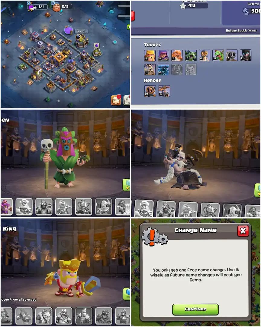 BASE ALMOST MAX | TH16 NEAR MAX | PURPEL WALL | NC FREE | HEROES: 50-50-34-25 | XP-146 | 413 WS | GD TROOPS | FULL ACCESS | BEST DEAL