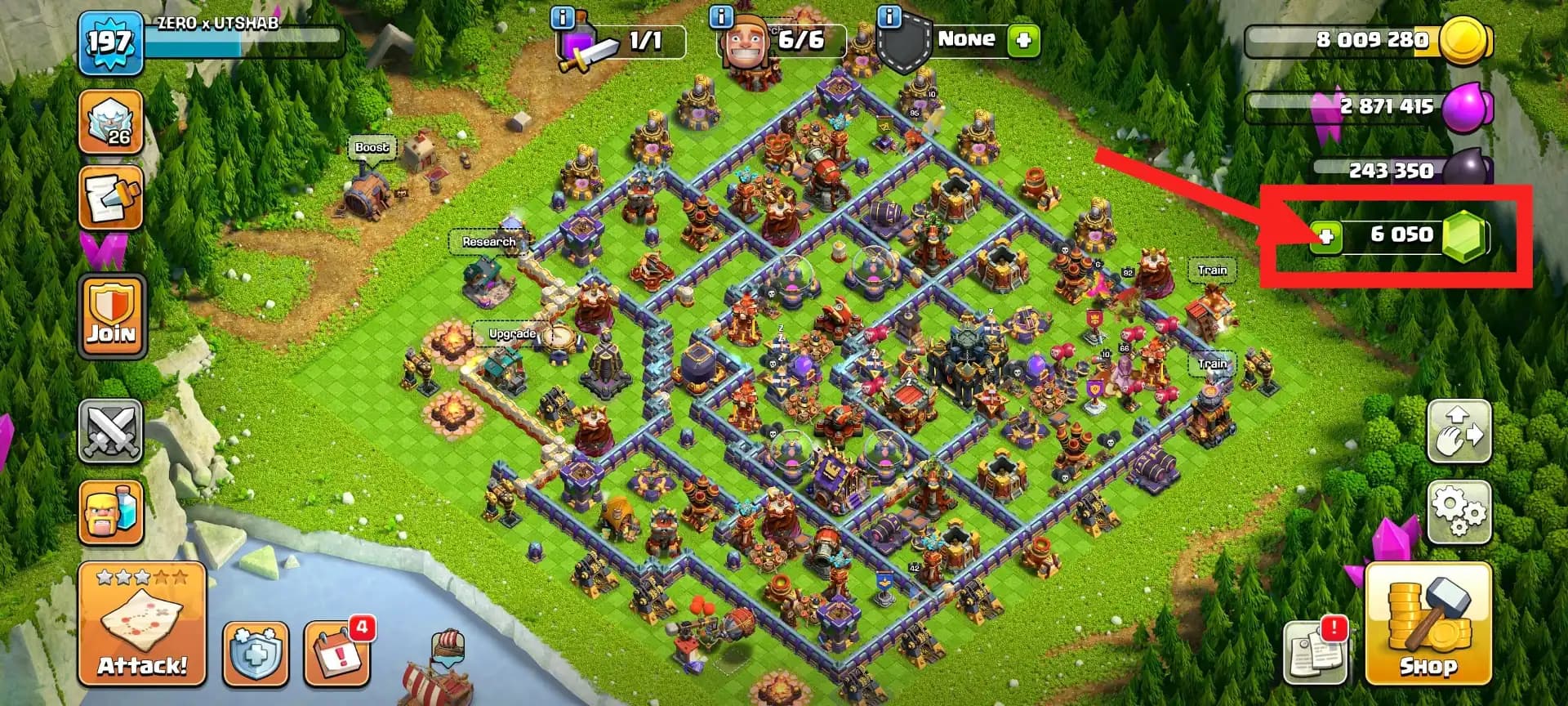6050 GEMS | TH17 NEAR  MAX | GG-MAX | MAX EPIC | HEROES: 92-95-57-66-42 | NC YES | MAX DFC | PURPLE WALL | XP-197 | 6B | FULL ACCESS