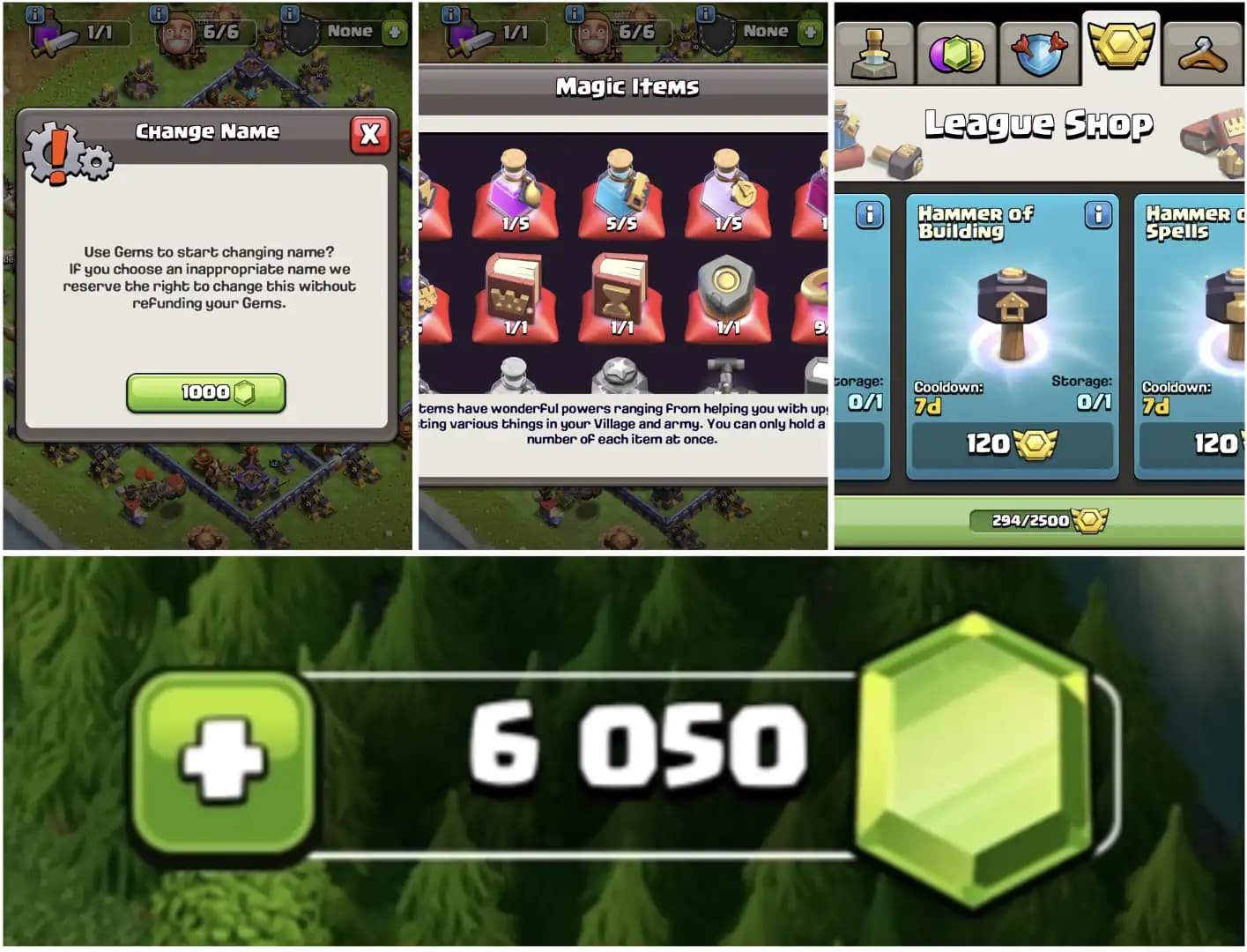 6050 GEMS | TH17 NEAR  MAX | GG-MAX | MAX EPIC | HEROES: 92-95-57-66-42 | NC YES | MAX DFC | PURPLE WALL | XP-197 | 6B | FULL ACCESS