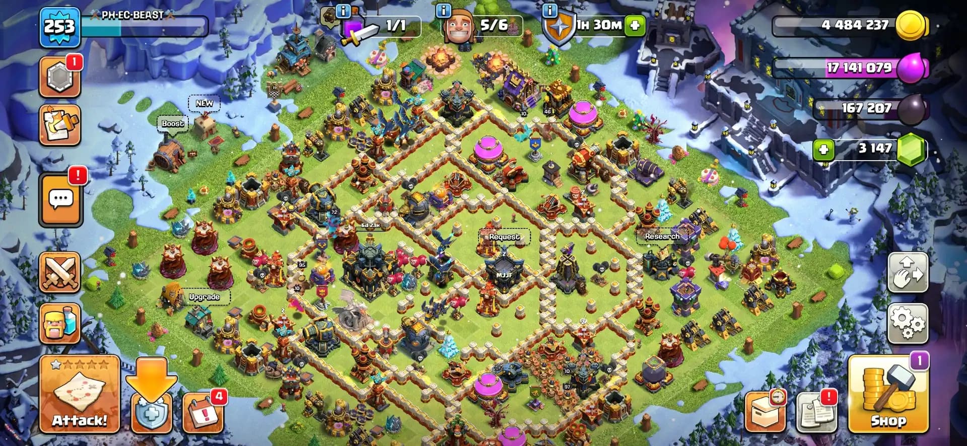 Super Christmas Offer🎄Most Rare Dragon Statue🎄Th 17 Super Account ✨ Huge Scenery + Skin 🔥 Hero 95-97-72-71-46 🎄 Legendary Profile