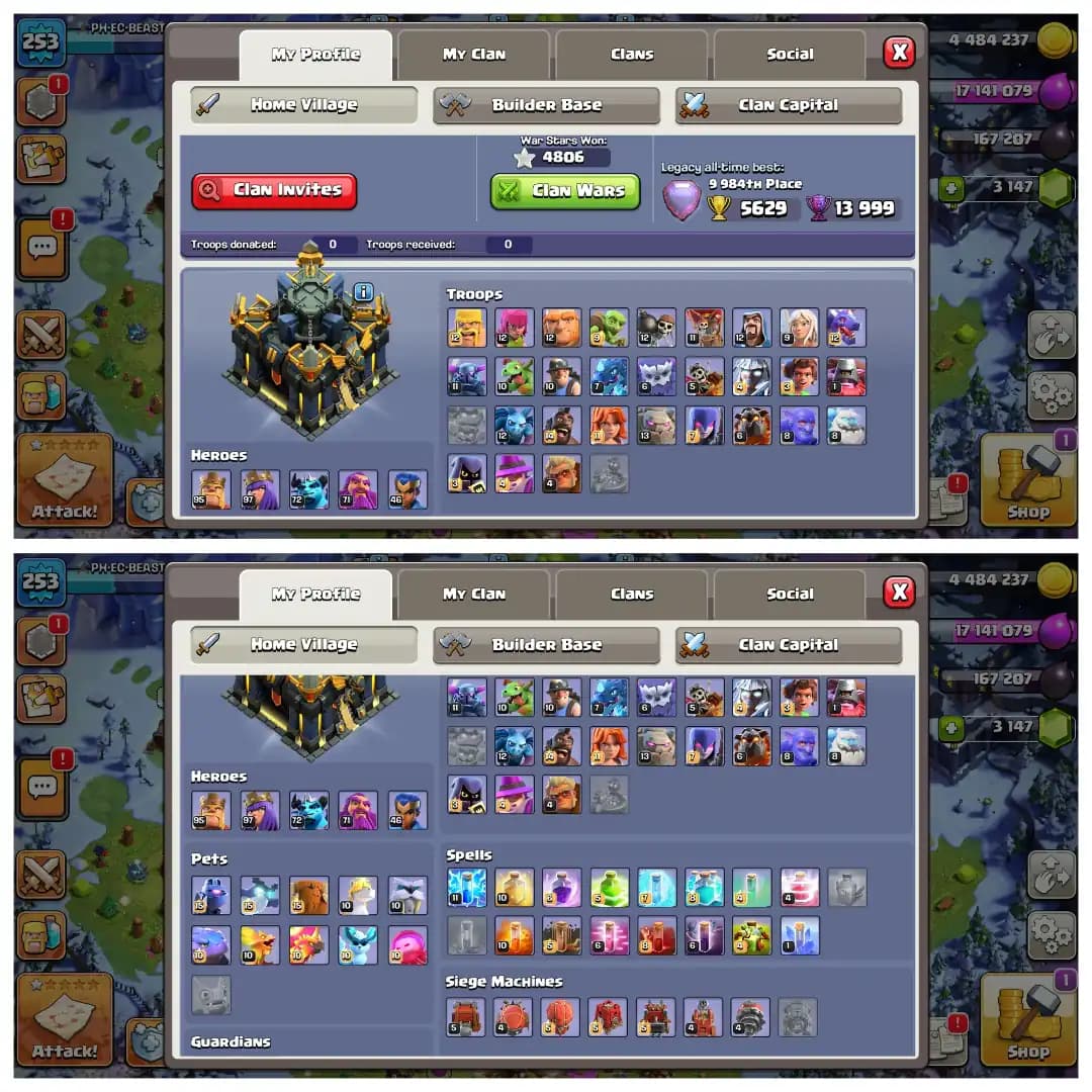 Super Christmas Offer🎄Most Rare Dragon Statue🎄Th 17 Super Account ✨ Huge Scenery + Skin 🔥 Hero 95-97-72-71-46 🎄 Legendary Profile