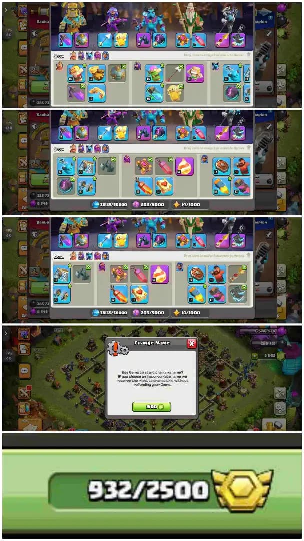 EXP-265 ➤TH- 17 ALMOST BASE MAXED ➤2 HERO | 1 EPIC MAX OTHERS HIGH ➤ ➤HEROS- 89-96-75-75-50➤6 EPIC EQUIPMENT ➤ MADEL- 1303 ➤NC- YES