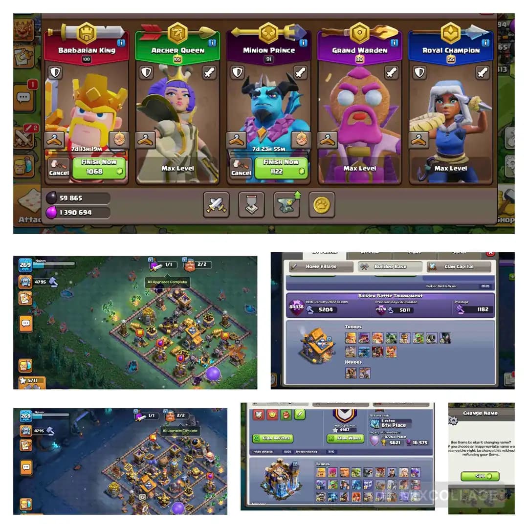 Th18 Close:Max | Max wall | heos:100+105+91+80+55 | 7 Epic max | war star:4914 | gems:5800 | nc:500 | xp269 | Full Access