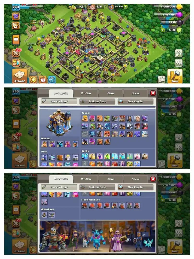 TH18 MAXED ➤5 HERO MAX | 7 EPIC MAX ➤HEROS- 105-105-95-80-55➤XP-250 | 12 EPIC ➤ MADEL- 242 ➤NC- 1500