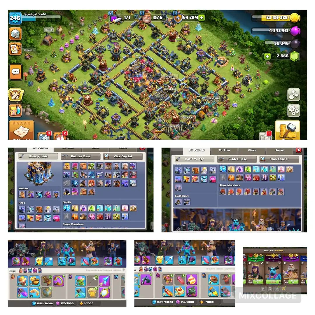 th:18-heros:100|100|77|76|50 | Skin:13 | max:equipment | nc:1000 | heros:upgrading | xp:246 | magic:items | gems:2866 | full:access | buyer-mail