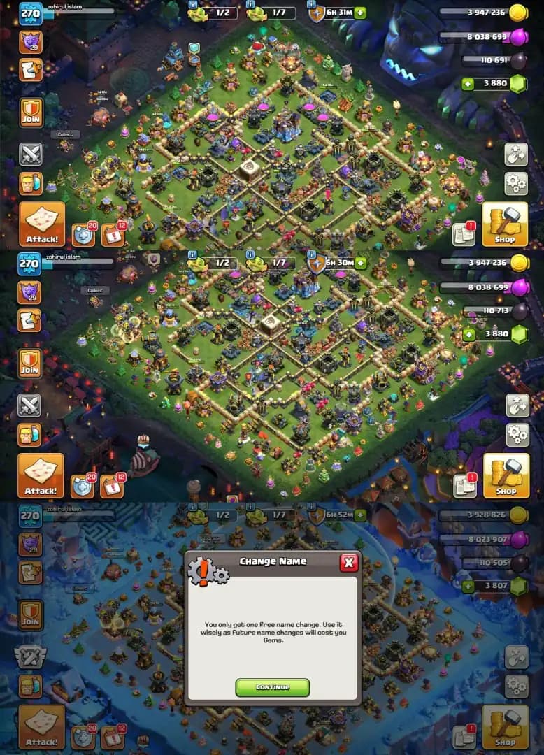 Stacked Th18 Near Max | All Epic Equipments Max | High War Stars-5025 | High XP-270 | 16K Legacy Cups | 29X OP Skins| 4X Scenery |CWL-1552