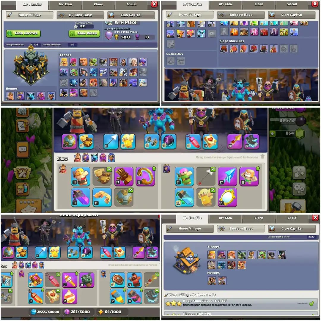 Christmas Offer | TH-17 NEAR MAX | HEROES-72|75|55|53|40 | HIGH LVL EPIC EQUIPMENT | Stronge DFF | Good Deal | Full Access