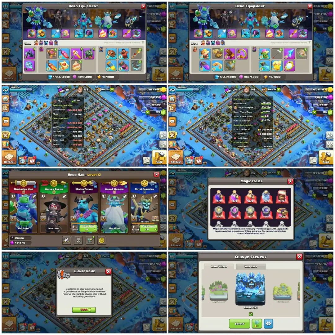 [WINTER OFFER] EXP-252 ➤TH18 MAX ➤TH18 3 HERO MAX | 8 EPIC MAX ➤TH18 MAX ➤HEROS- 105-105-94-80-55 ➤13 EPIC EQUIPMENT ➤NC- 1000 ➤LOTS OF SKIN