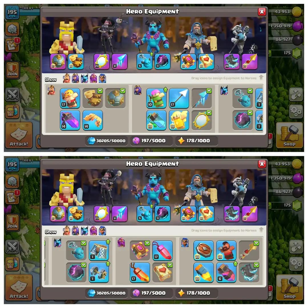 Christmas Offer🎄Th 17 Super Quality Account🎄Heros 95-92-53-67-42🎄Purple Wall🎄Epic Equipment🎄Lab+Def Super Quality