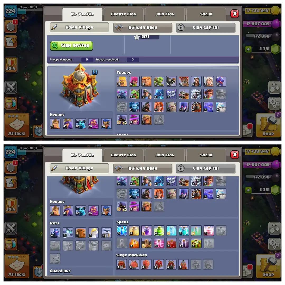 Christmas Offer🎄Th 16 Super Quality Account🔥Golden Wall👈Super Epic Equipment✨Heros 81-80-57-55-30✨Huge Collection