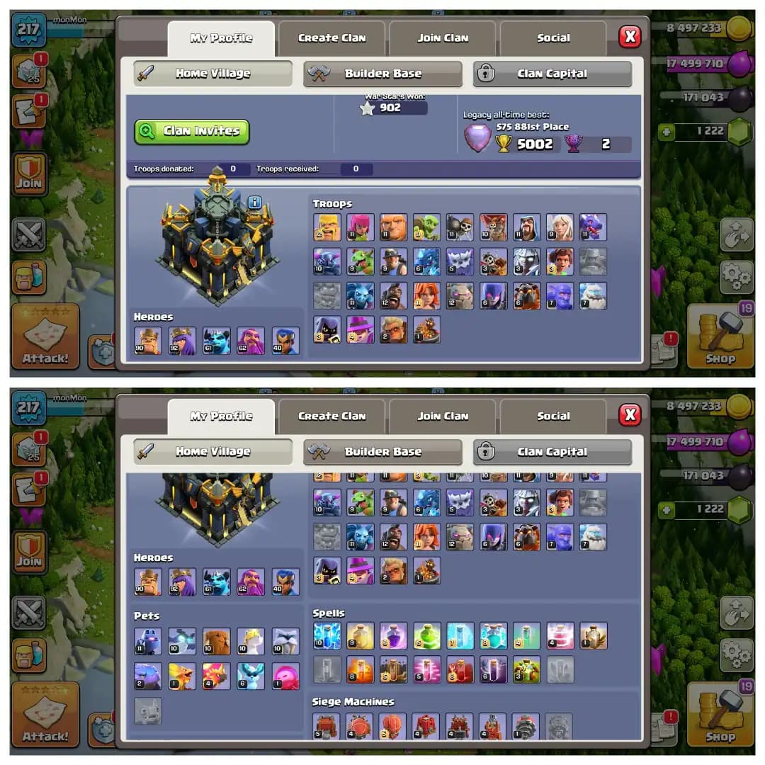Christmas Offer🎄Th 17 Super Quality Account✨Heros 90-92-61-62-40👈Purple Wall✨Epic Equipment🎄Lab+Def Super Quality
