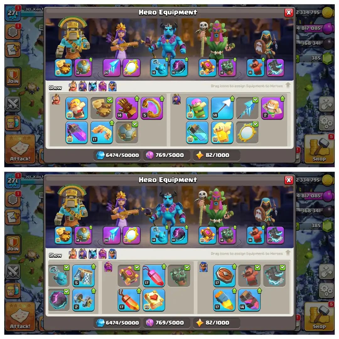 Christmas Offer 🎄 Th 18 Max Account✨Xp-271 ✨ Almost Max ✨ Heros 100-100-81-75-50 🔥 High Epic Equipment 🔥 B.B Max ✨ Big Discount