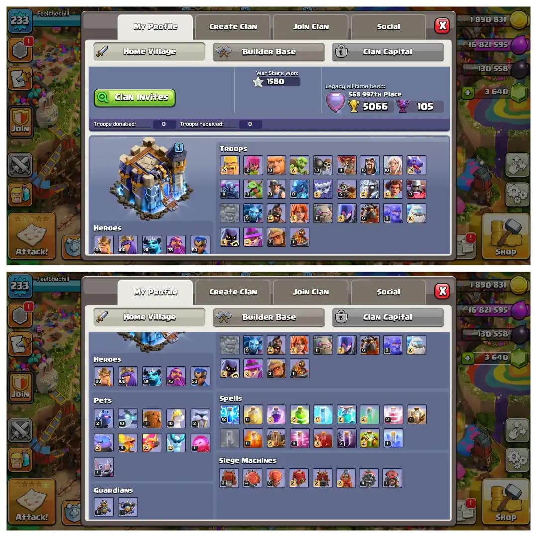 Christmas Offer 🎄 Th 18 Super Account ✨ Almost Max ✨ Heros 100-100-81-75-50🎄High Epic Equipment✨Super Quality Account ✨ Big Discount