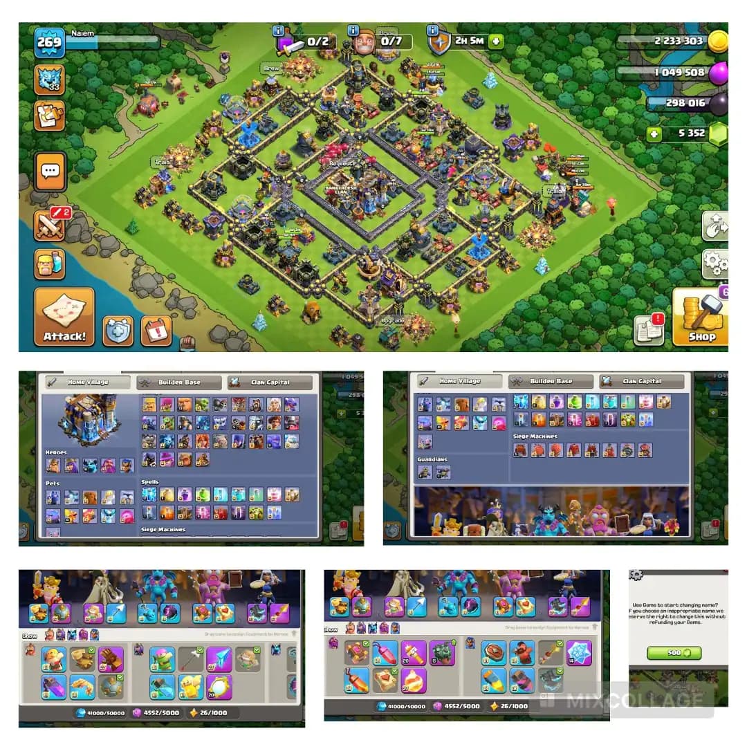 th:18 Max Wall heos 100 105 91 80 55 Equipment Max war star 4987 / gems 5917 NC 500 builder Full max/ safe access