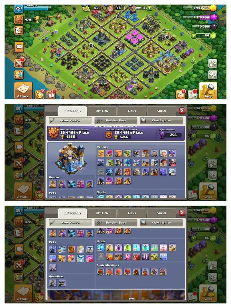 EXP-251➤TH18 5 HEROS MAXED ➤MAXIMUM WALLS MAX ||5 EPICS MAX➤HEROS- 105-105-95-80-55➤13 EPIC EQUIPMENT➤NC -FREE➤LOTS OF SKIN